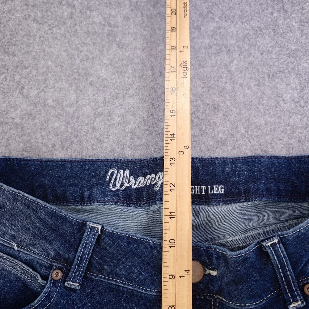 Wrangler Straight Leg Jeans Women's 15x34 Blue Faded Medium Wash Denim Stretch
